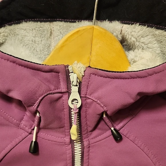 Choco Pie Purple Hooded Softshell Coat - Picture 3 of 7